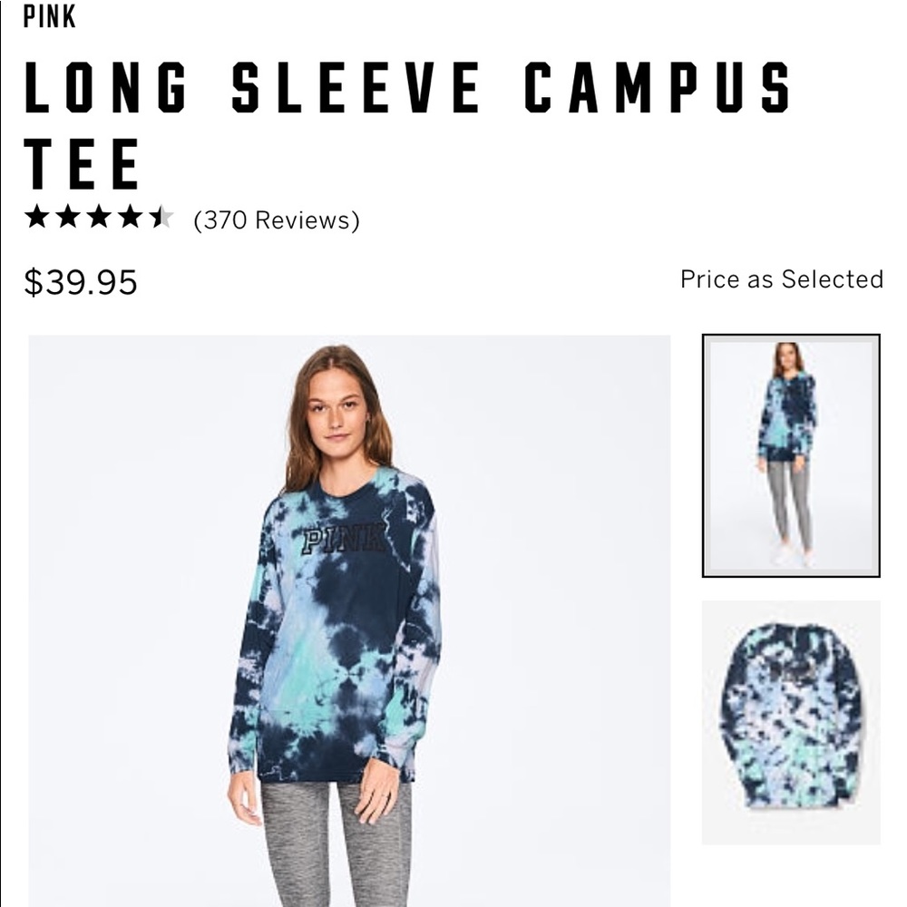 Victoria secret pink tie dye campus tee medium new